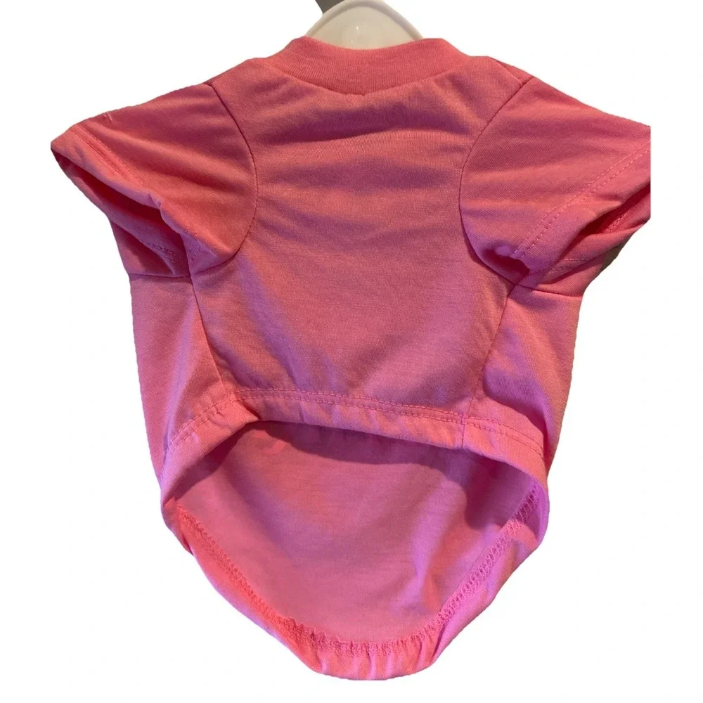 Netflix Emily in Paris Pink Logo Pet T-Shirt Dog Shirt Size Small NWT